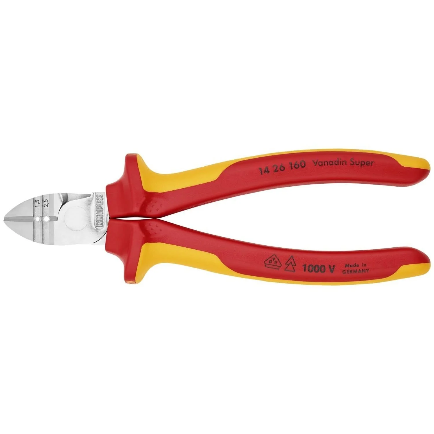 Knipex 14 26 160 Diagonal Cutting Pliers with Stripper-1000V Insulated - Image 1