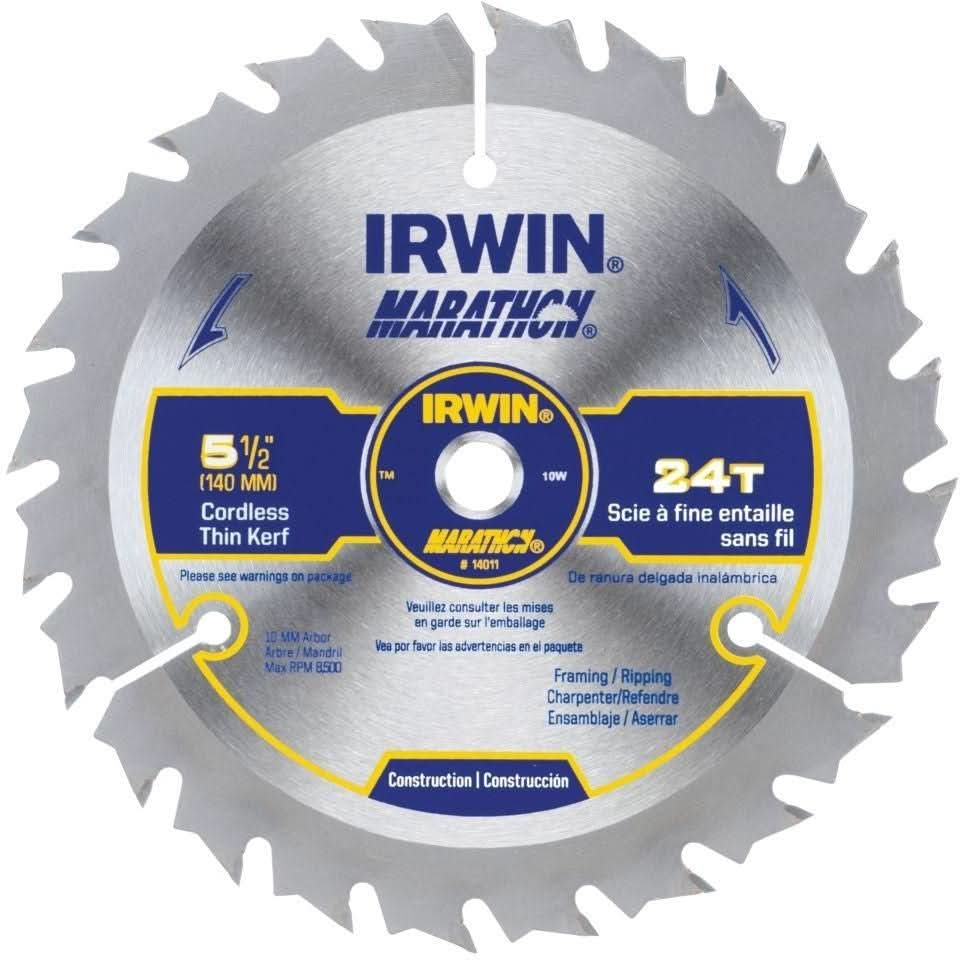 Irwin 14011 Marathon Cordless Circular Saw Blade 5-1/2-in. 24T - Image 1