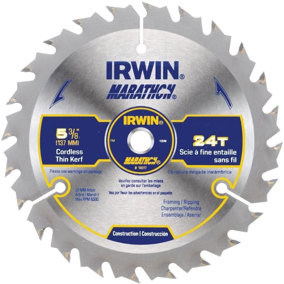 Irwin 14017 Marathon Cordless Circular Saw Blade 5-3/8-in. 24T - Image 1