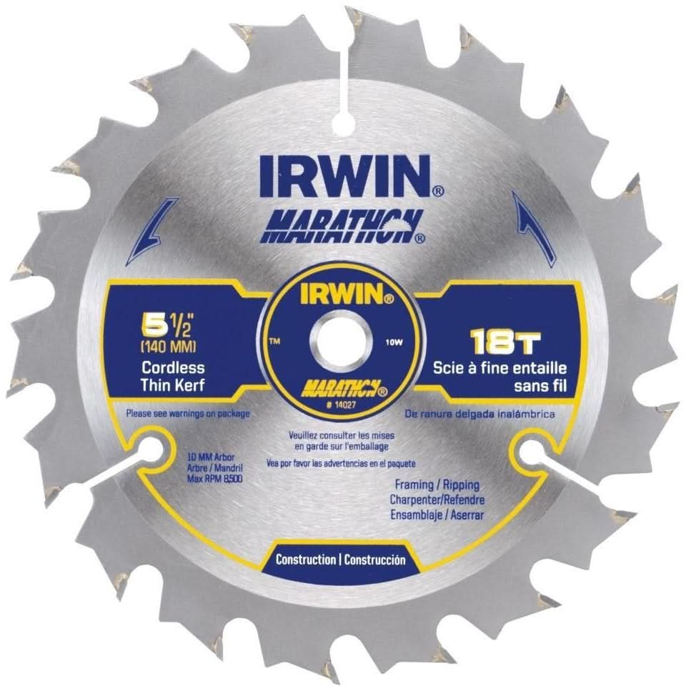 Irwin 14027 Marathon Cordless Circular Saw Blade 5-1/2-in. 18T - Image 1