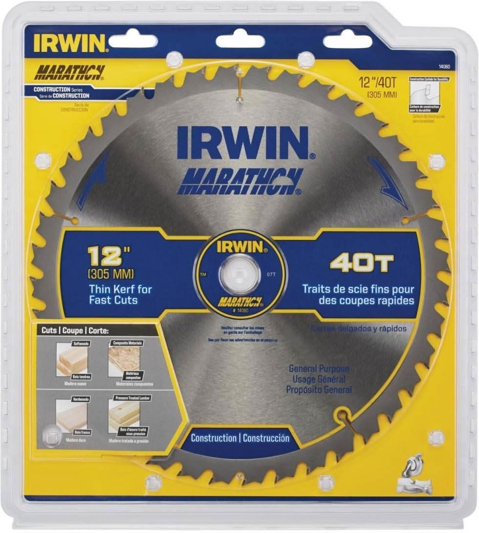 Irwin 14080 MARATHON Portable Corded Carbide Saw Blade 7-1/4-in. 40-Tooth 5/8-in. - Image 3