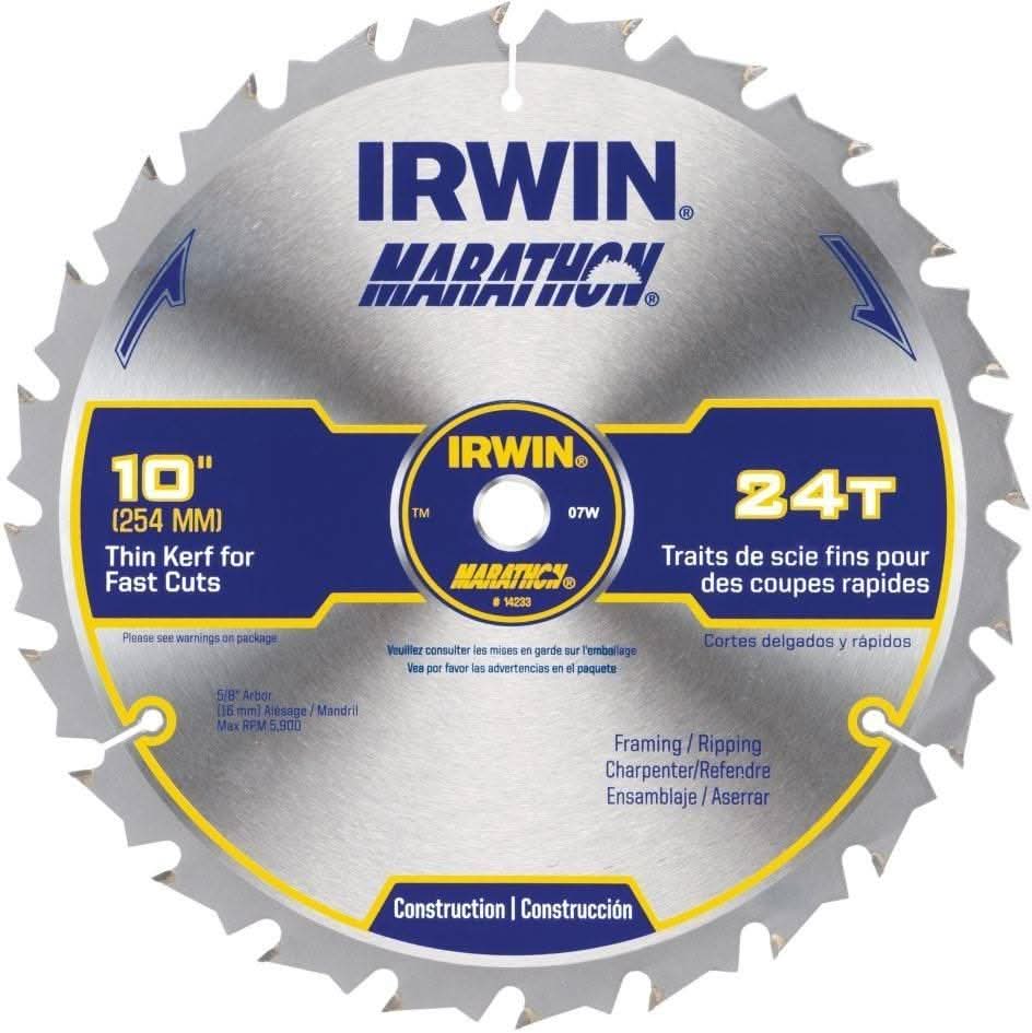 Irwin 14233 Marathon Miter / Table Saw Blades 10 in. 24-Tooth ATB - Image 2