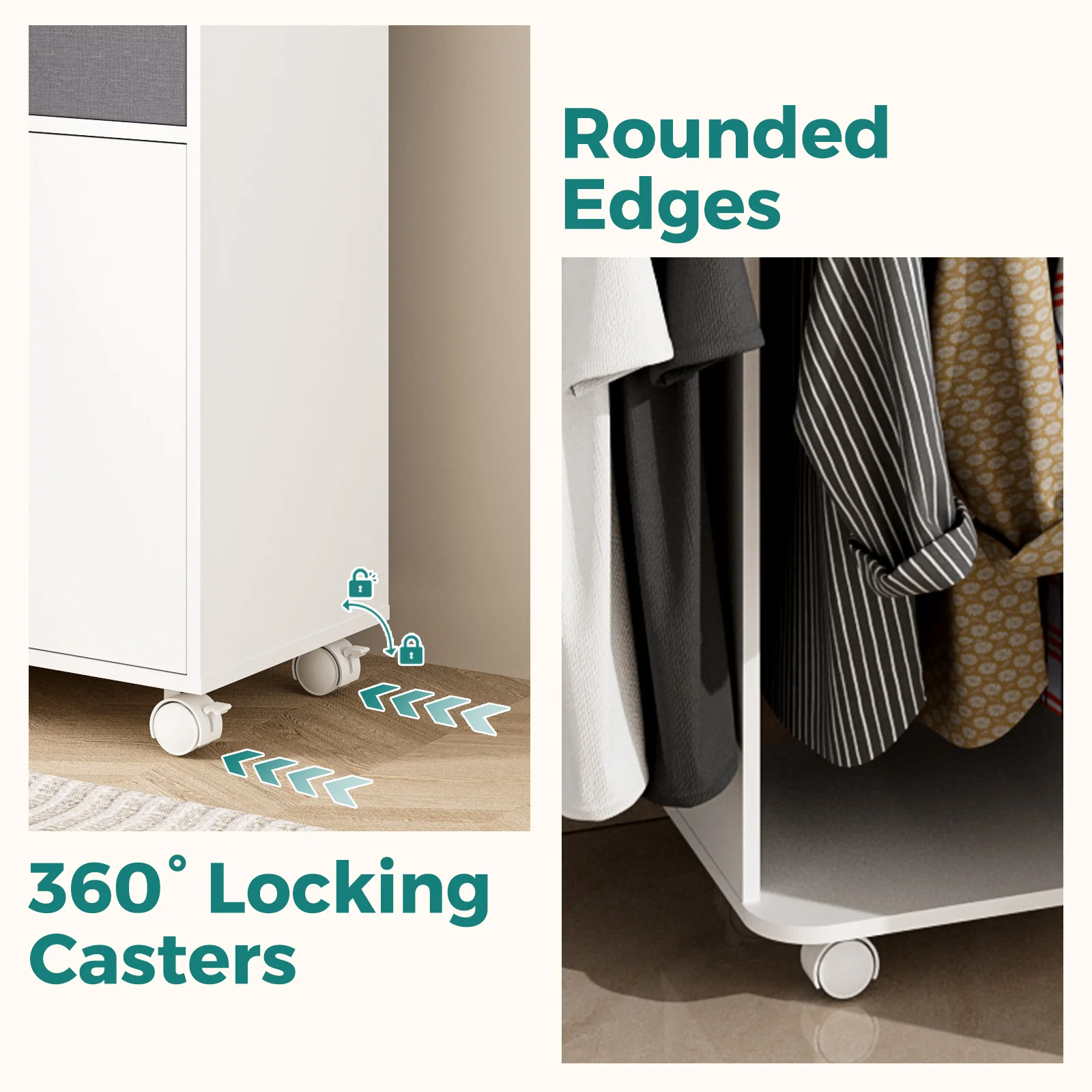 Advwin Rolling Ironing Board with Storage Cabinet - Image 2