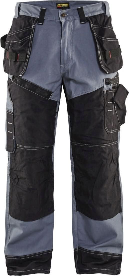 Blaklader 16001370 X1600 Work Pants, Gray/Black, 38W, 36L