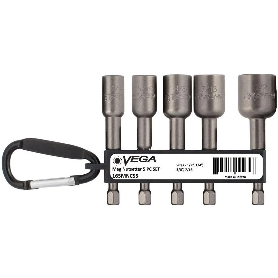 Vega 165MNCS5 Carabiner 5-Piece Magnetic Nutsetter Set - Image 1