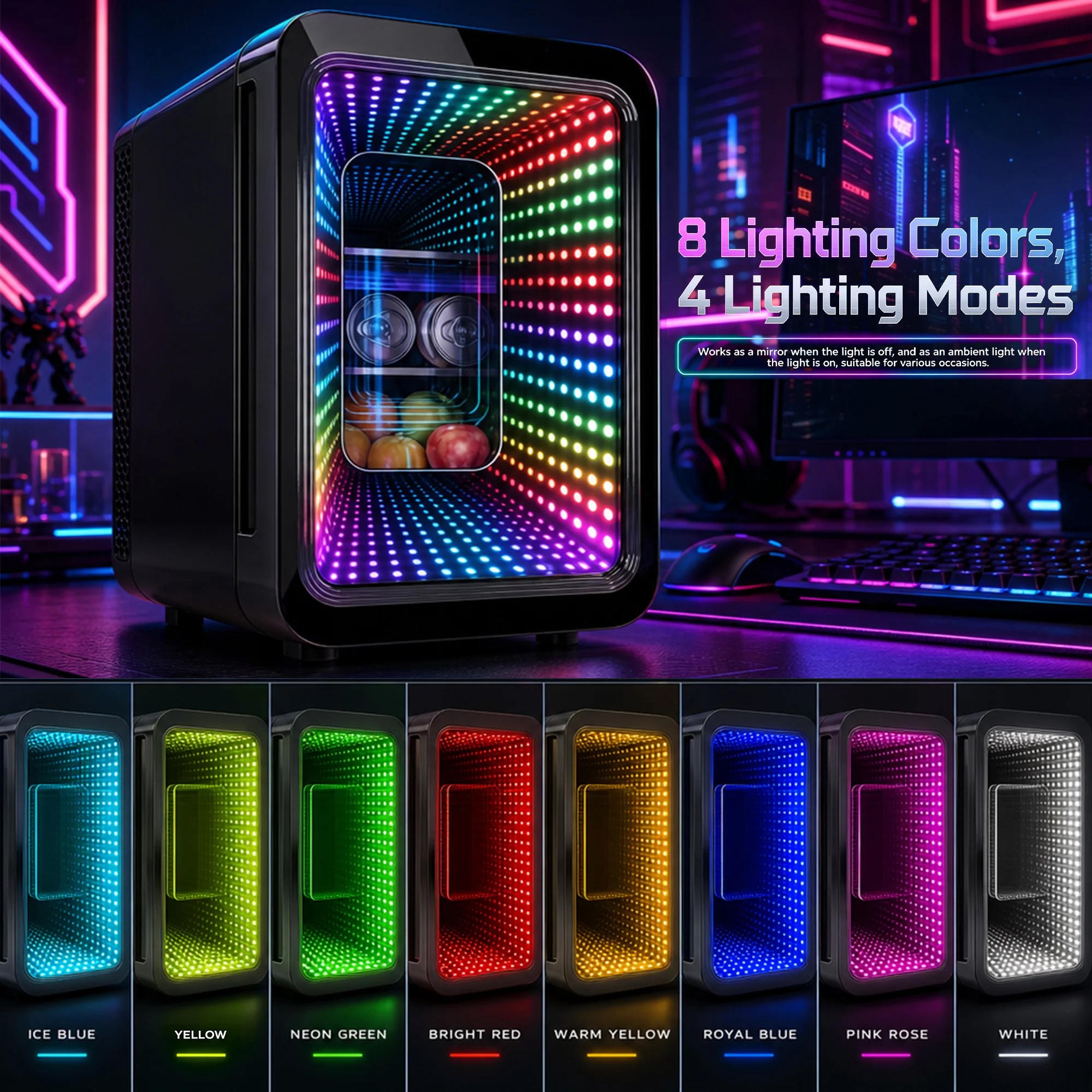 Advwin Mini Fridge with Dimmable Gaming Light - Image 2