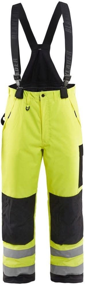 Blaklader 16891977 Hi-Vis Lined Shell Pants, High-Visibility Yellow / Black - Image 1