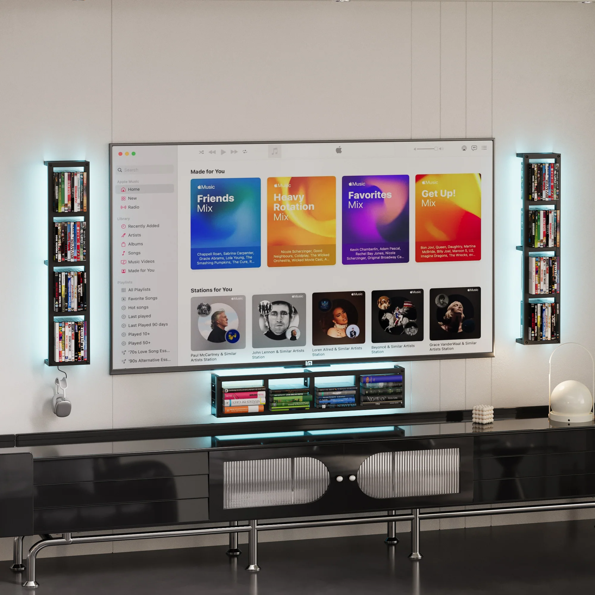 Advwin Wall-Mounted CD/DVD Shelf with LED - Image 3