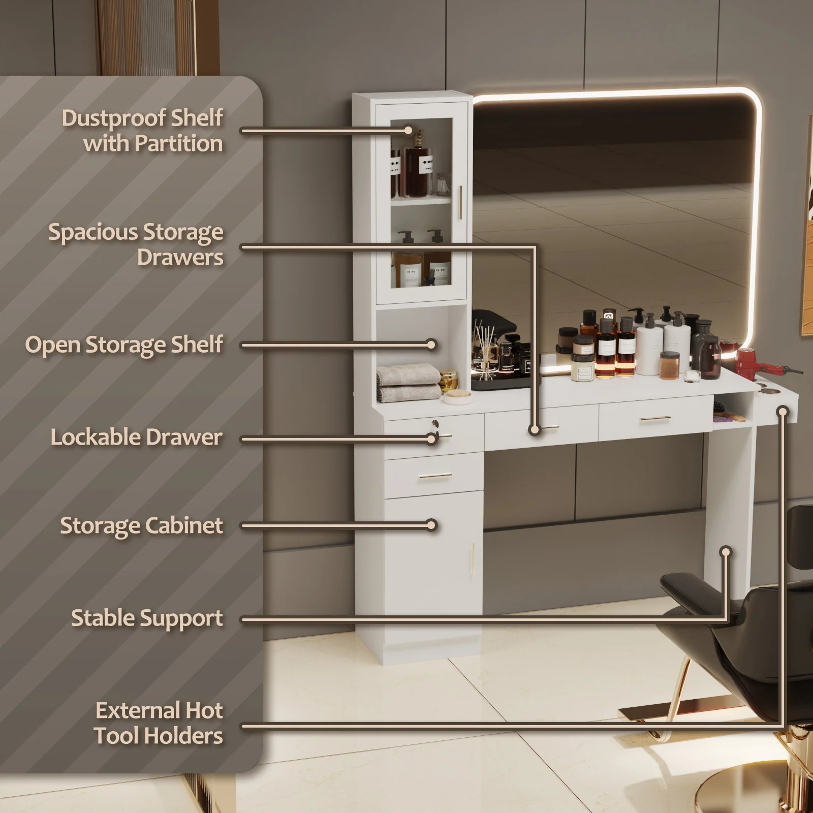 Advwin Barber Salon Station for Hair Styling - Image 3