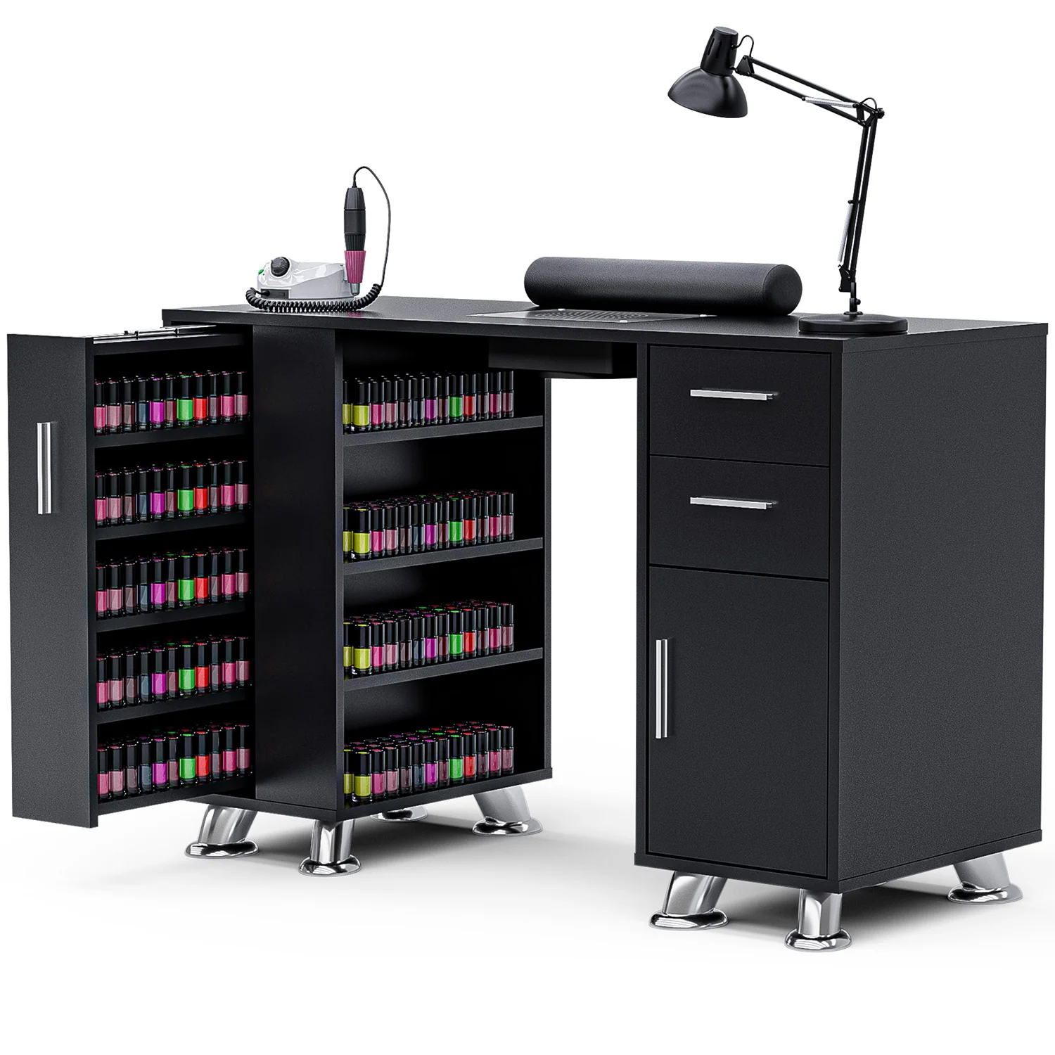 Advwin Manicure Table with Dust Collector Black - Image 3