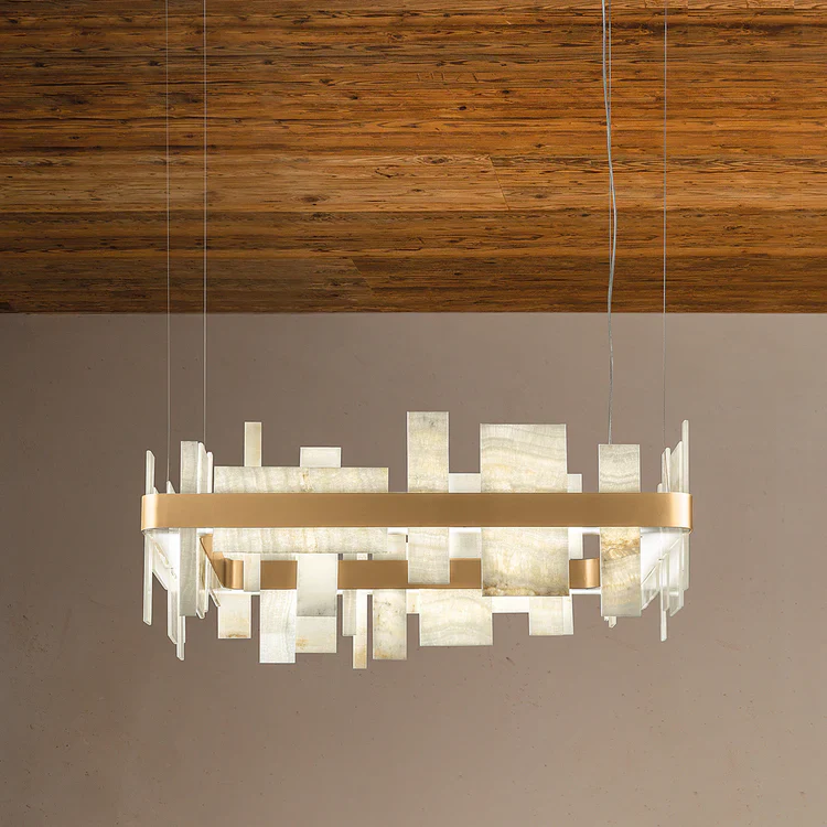 MASIERO | HONICE S80 ONYX AND GOLD FINISH METAL CHANDELIER | $12,865.00 - Image 3