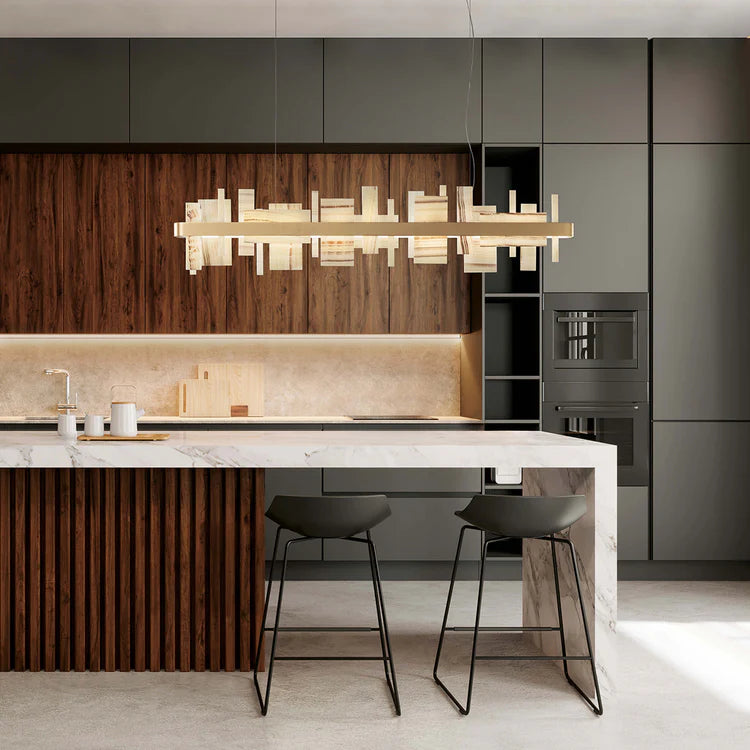 MASIERO | HONICE ONYX AND GOLD FINISH METAL CHANDELIER | $7,140.00 - Image 2