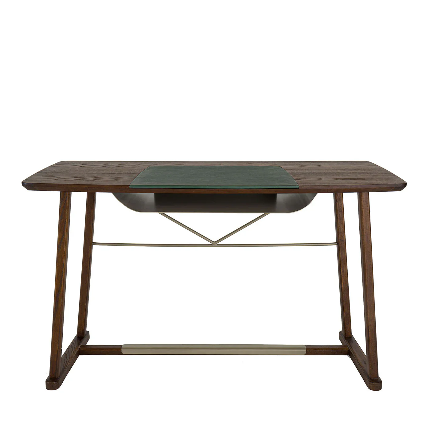 GOLIA BROWN WOOD DESK WITH LEATHER INLAY | $6,425.00 - Image 1