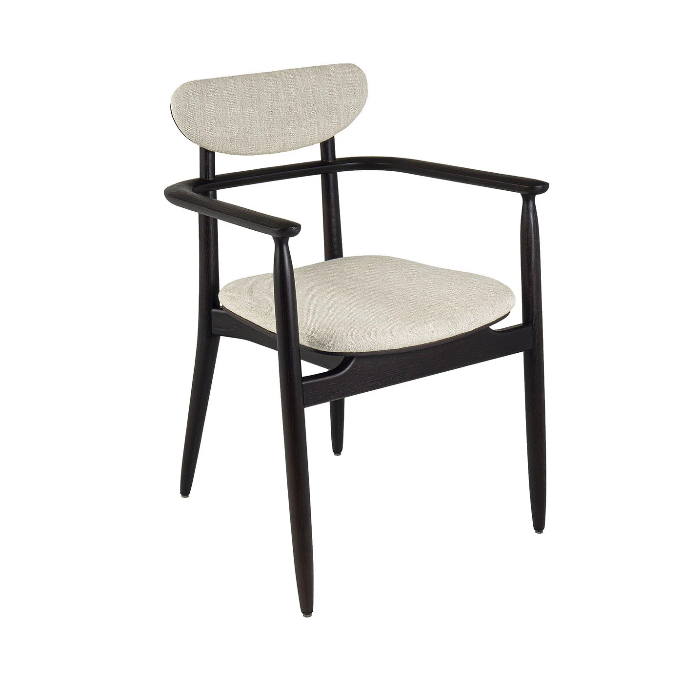 REGINA CHAIR IN BROWN OAK WOOD WITH WHITE FABRIC UPHOLSTERY | $4,025.00 - Image 1