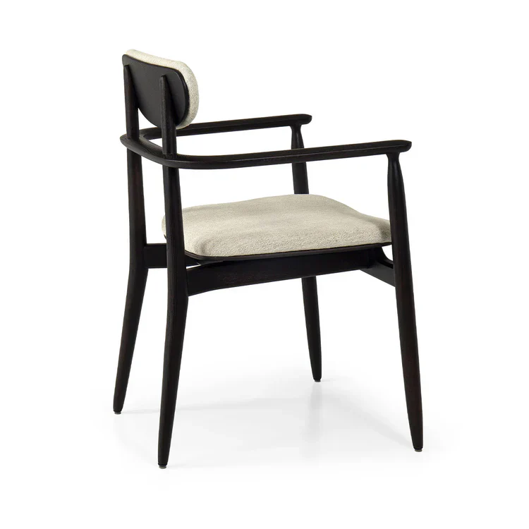 REGINA CHAIR IN BROWN OAK WOOD WITH WHITE FABRIC UPHOLSTERY | $4,025.00 - Image 3