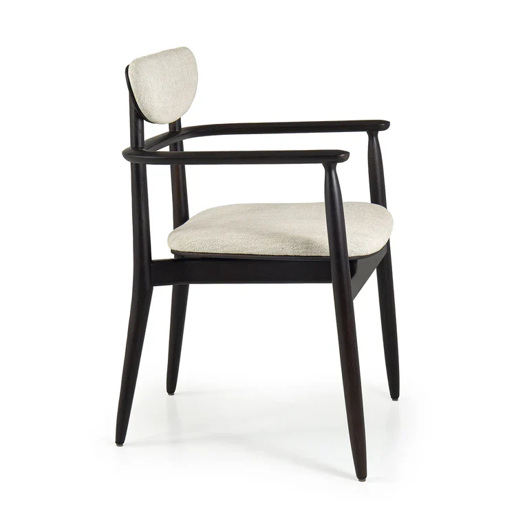 REGINA CHAIR IN BROWN OAK WOOD WITH WHITE FABRIC UPHOLSTERY | $4,025.00 - Image 2