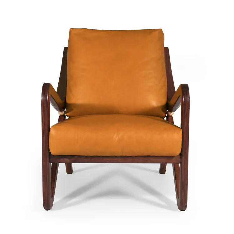 TAYLOR ORANGE LEATHER UPHOLSTERED LEATHER CHAIR | $7,550.00 - Image 1