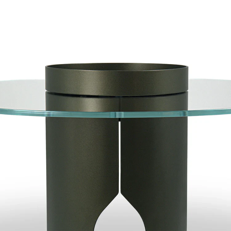 ALISO CYLINDER METAL AND GLASS TOP SIDE TABLE | $3,090.00 - Image 3