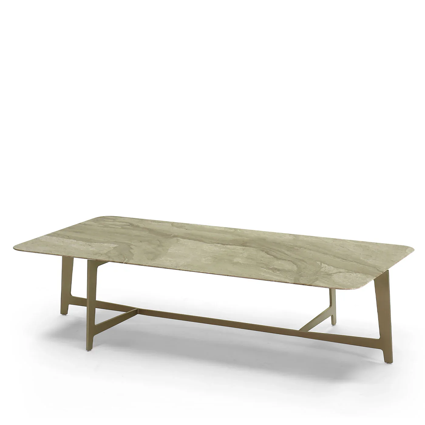 B180 RECTANUGLAR GOLD COFFEE TABLE WITH DAINO REALE MARBLE TOP | $3,725.00 - Image 1