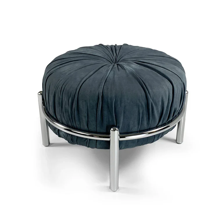 BONBON BLUE LEATHER POUF | $2,855.00 - Image 2