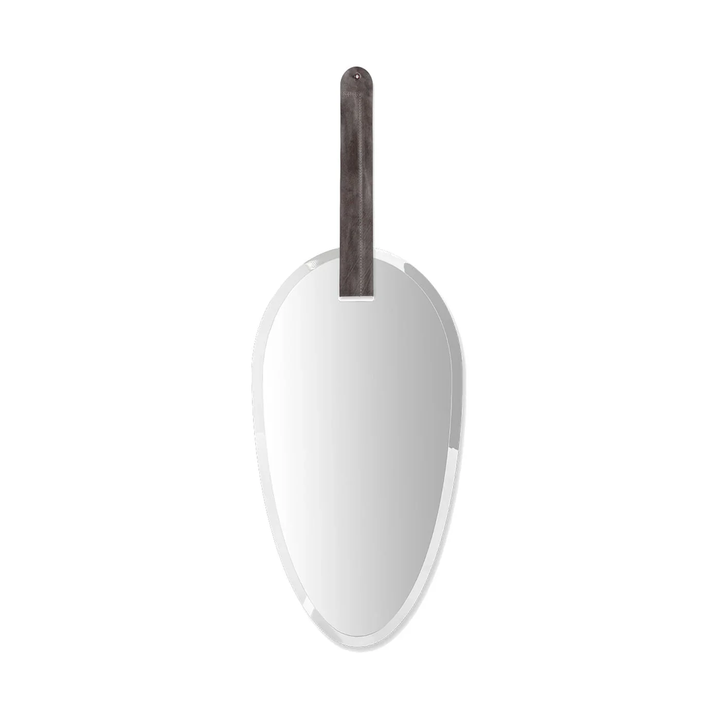 ADELE OVAL BEVELED EDGE WALL MIRROR WITH BROWN LEATHER STRAP  | $2,005.00 - Image 1