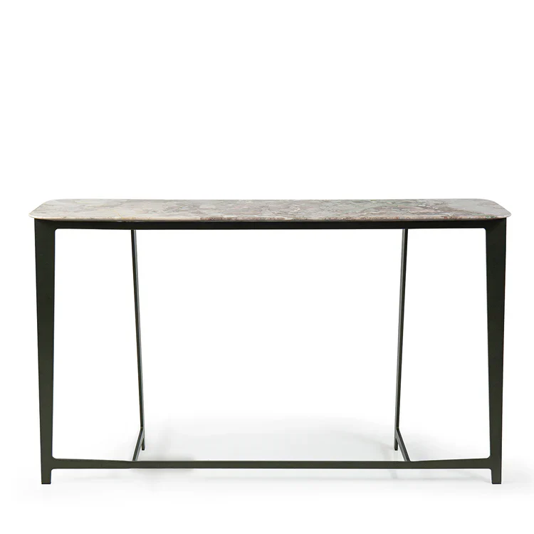 B191 GREEN BASE WITH IRIS HEAVEN MARBLE TOP CONSOLE | $4,445.00 - Image 1