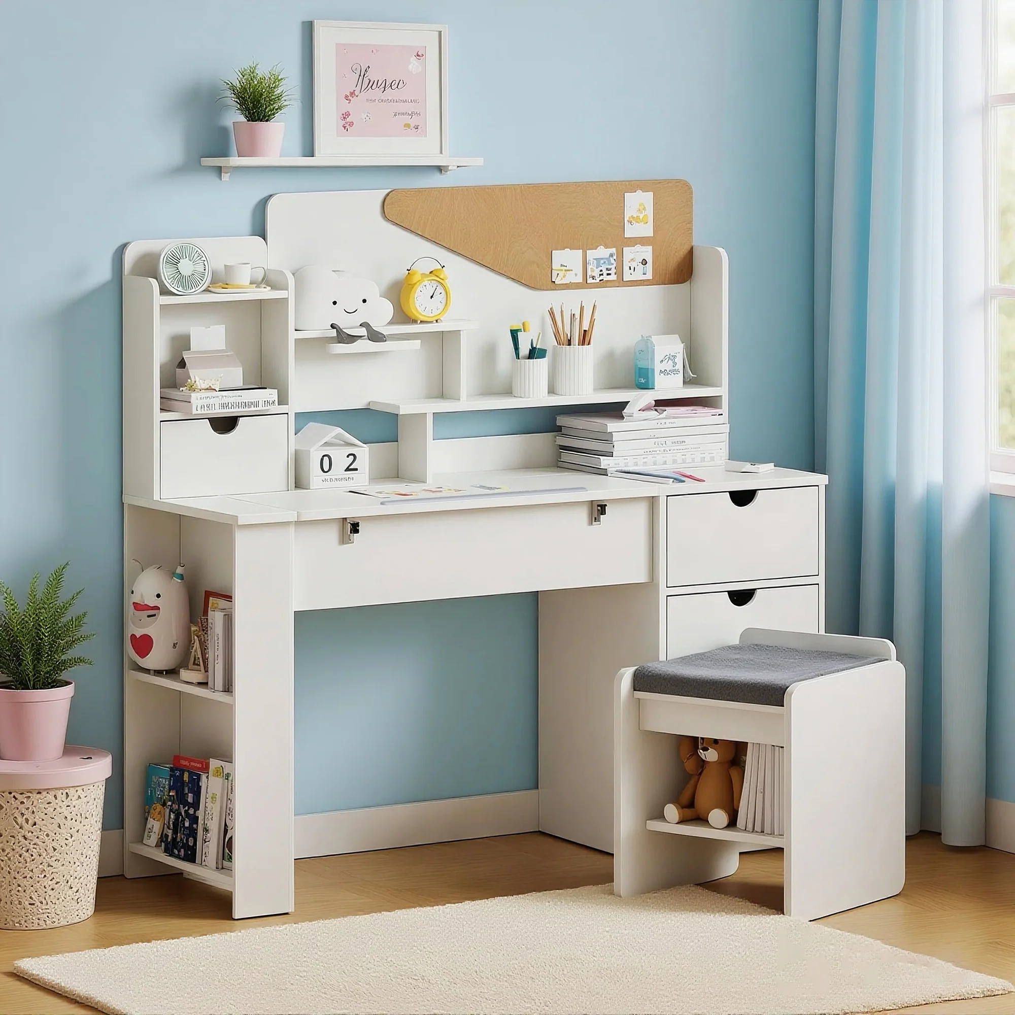 Advwin Multifunctional Kids Desk and Chair Set - Image 1