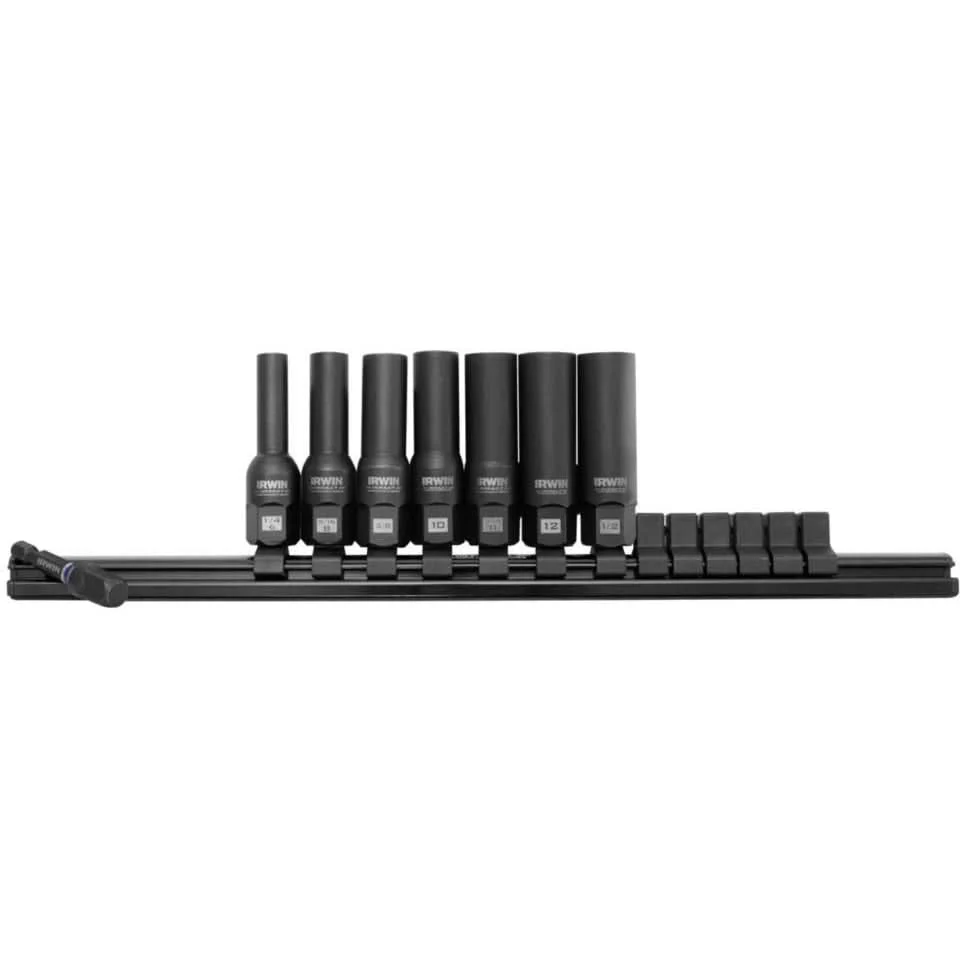 Irwin 1876227 Impact Deep Well Bolt-Grip Rail 8 Piece Set - Image 1