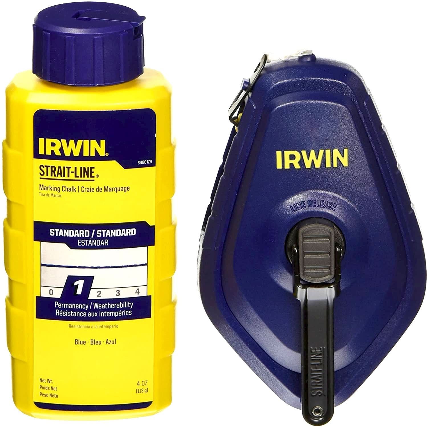 Irwin 1932883 100-ft STRAIT-LINE Speedline 3:1 Reel and Blue Chalk Combo - Image 1