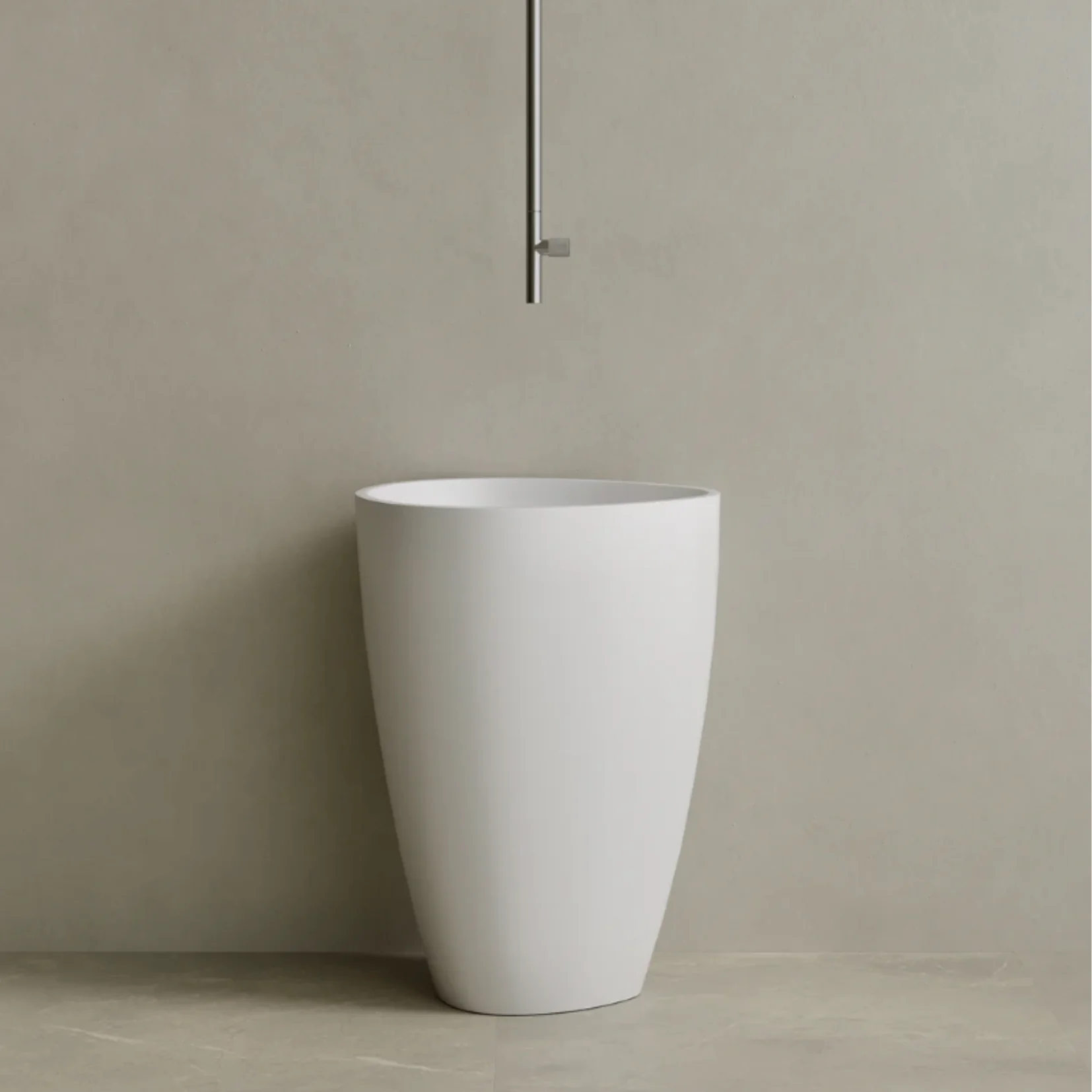 ELEMENTO BATH | 18″ x 33″ SOLID SURFACE STONE RESIN ROUND PEDESTAL SINK | ,478.50 – ,556.20