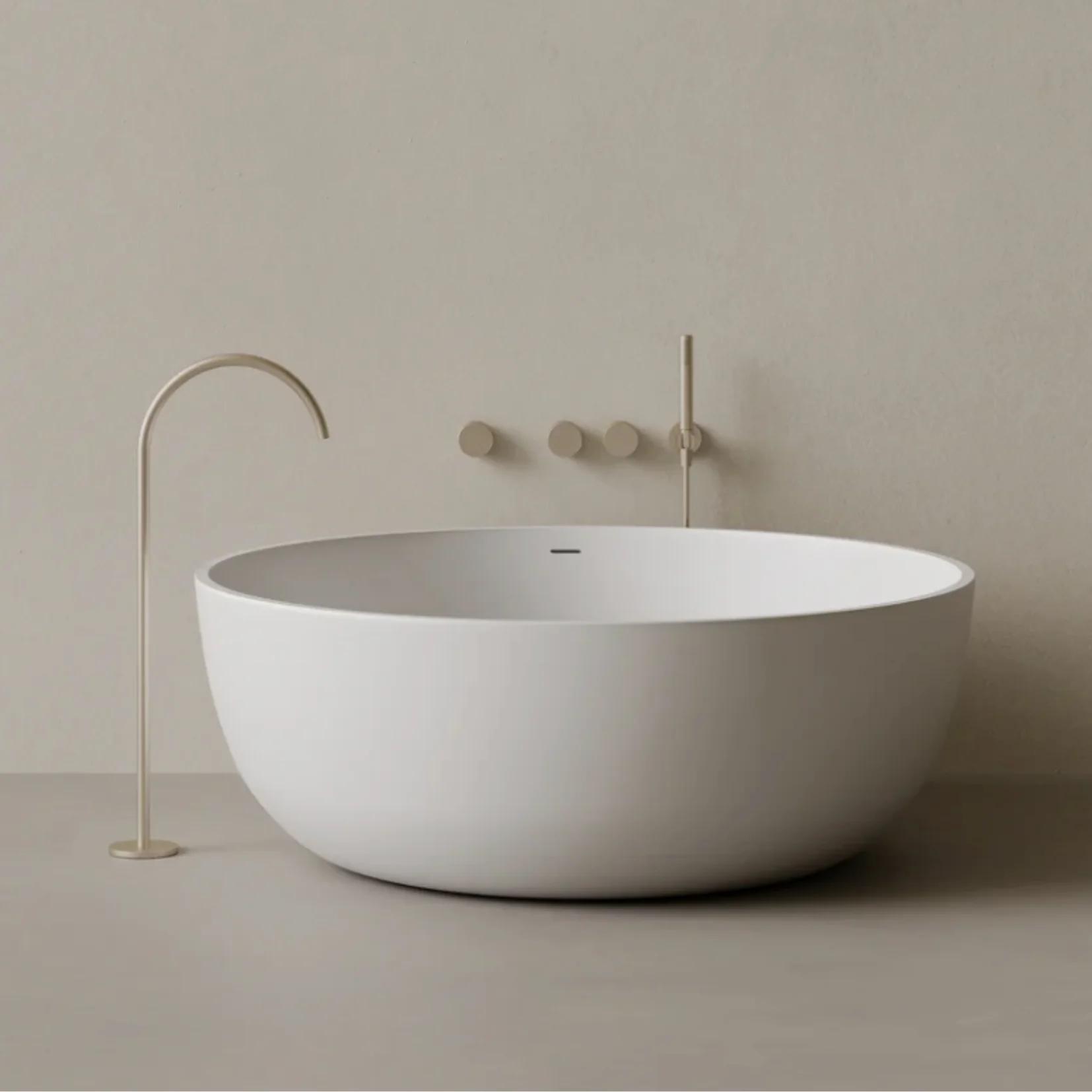 ELEMENTO BATH | 58" x 58" ROUND SOLID SURFACE STONE RESIN BATHTUB | $4,849.85 - $5,413.59 - Image 1