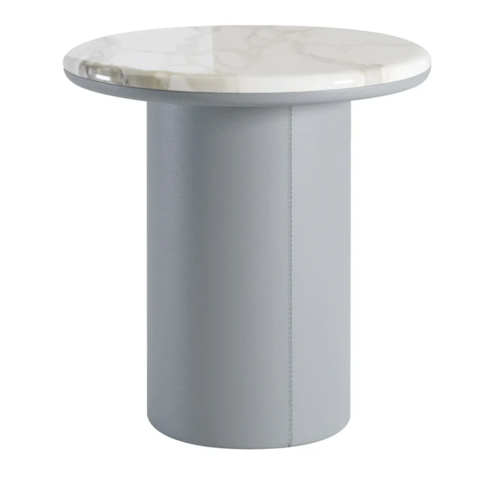 SECOLO | GEMINI LEATHER AND CALACATTA MARBLE SIDE TABLE | $6,785 - Image 1