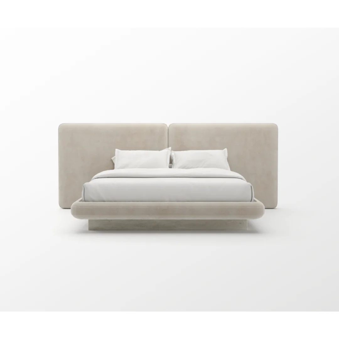 CARACOLE | OVERLAP UPH 2 PANEL KG BED IVORY | ,190.00