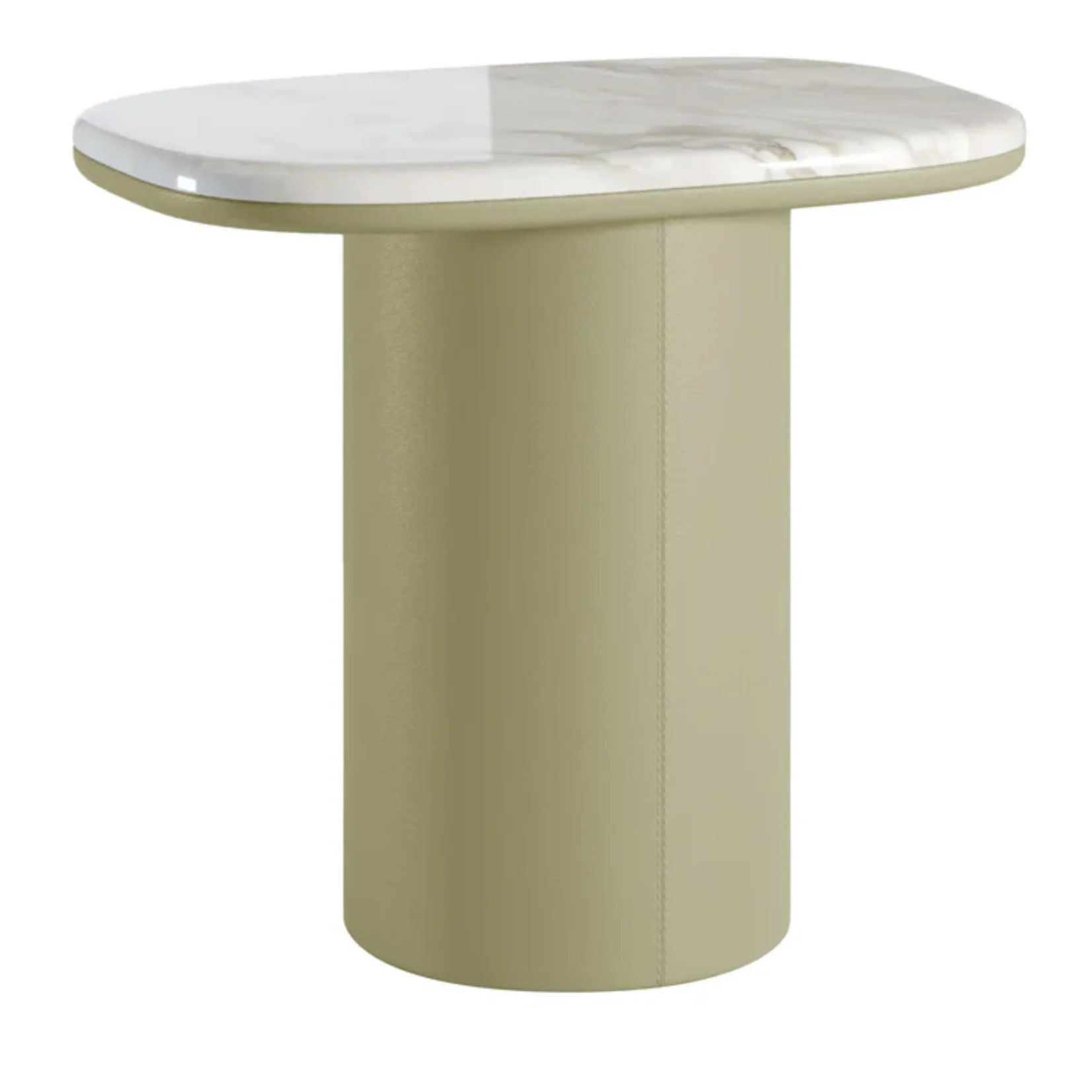 SECOLO | GEMINI LEATHER AND CALACATTA SIDE TABLE | $6,785 - Image 1