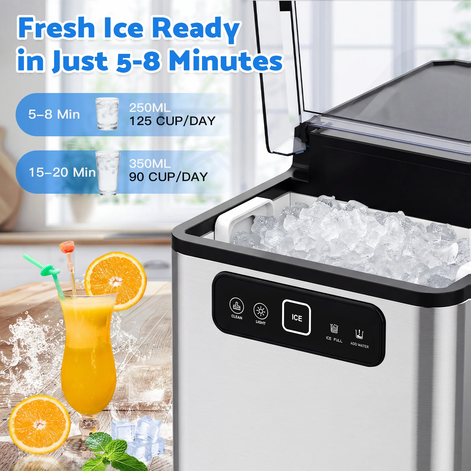 Advwin Countertop Pellet Ice Machine w/ Self-Cleaning - Image 2