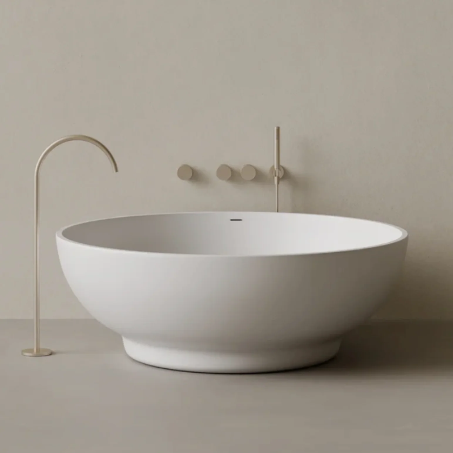 ELEMENTO BATH | 59" x 59" ROUND SOLID SURFACE STONE RESIN BATHTUB | $5,015.08 - $5,446.87 - Image 1