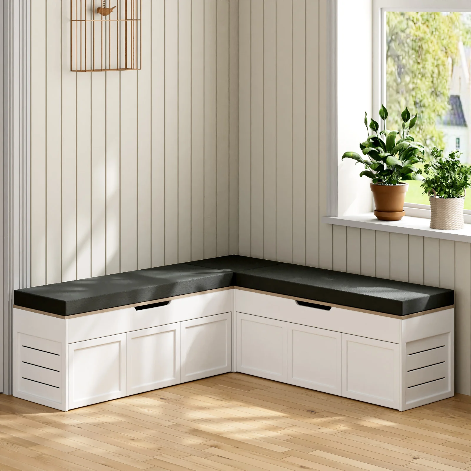 Advwin L-Shaped Corner Storage Bench - Image 2