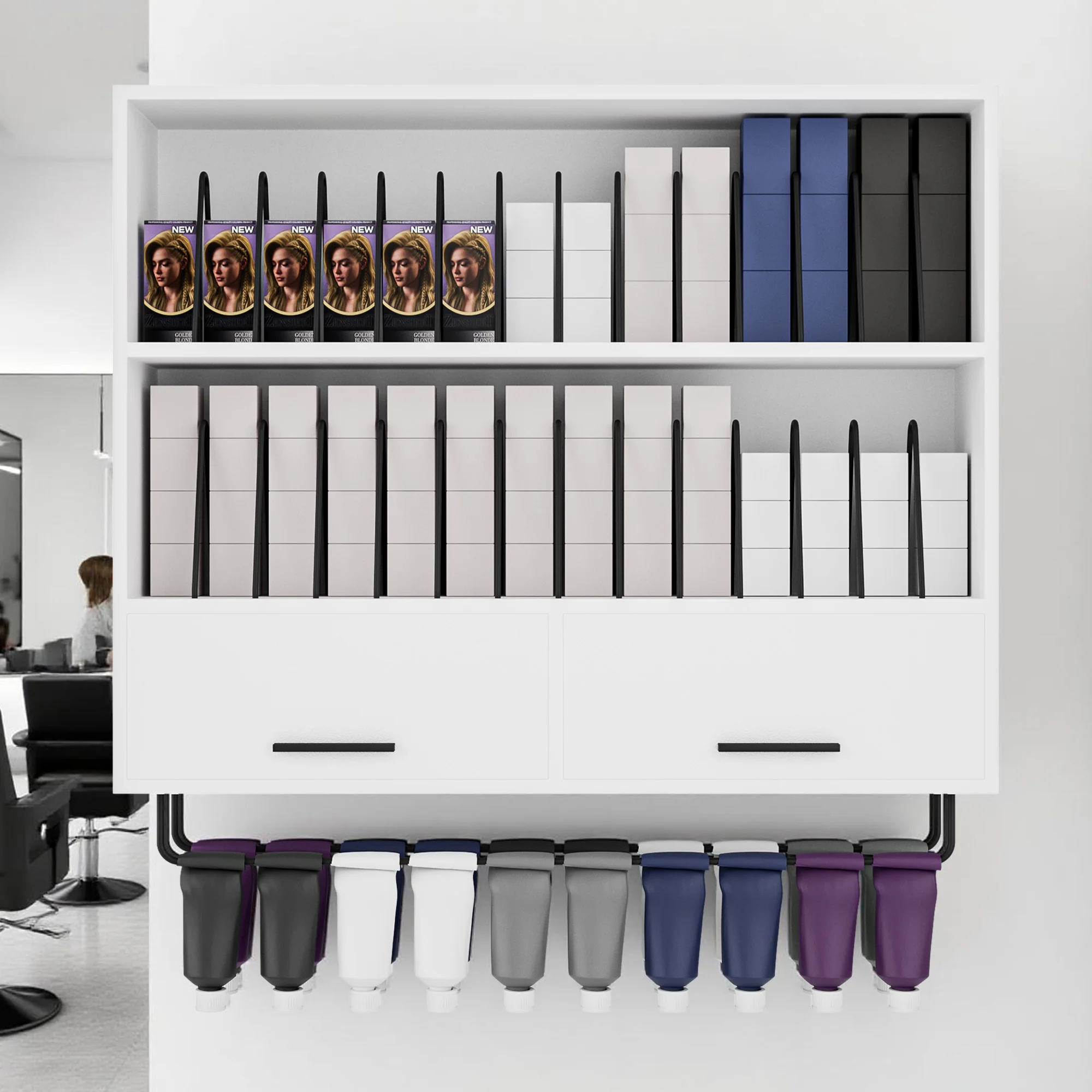 Advwin Wall Mounted Hair Dye Tube Storage Cabinet