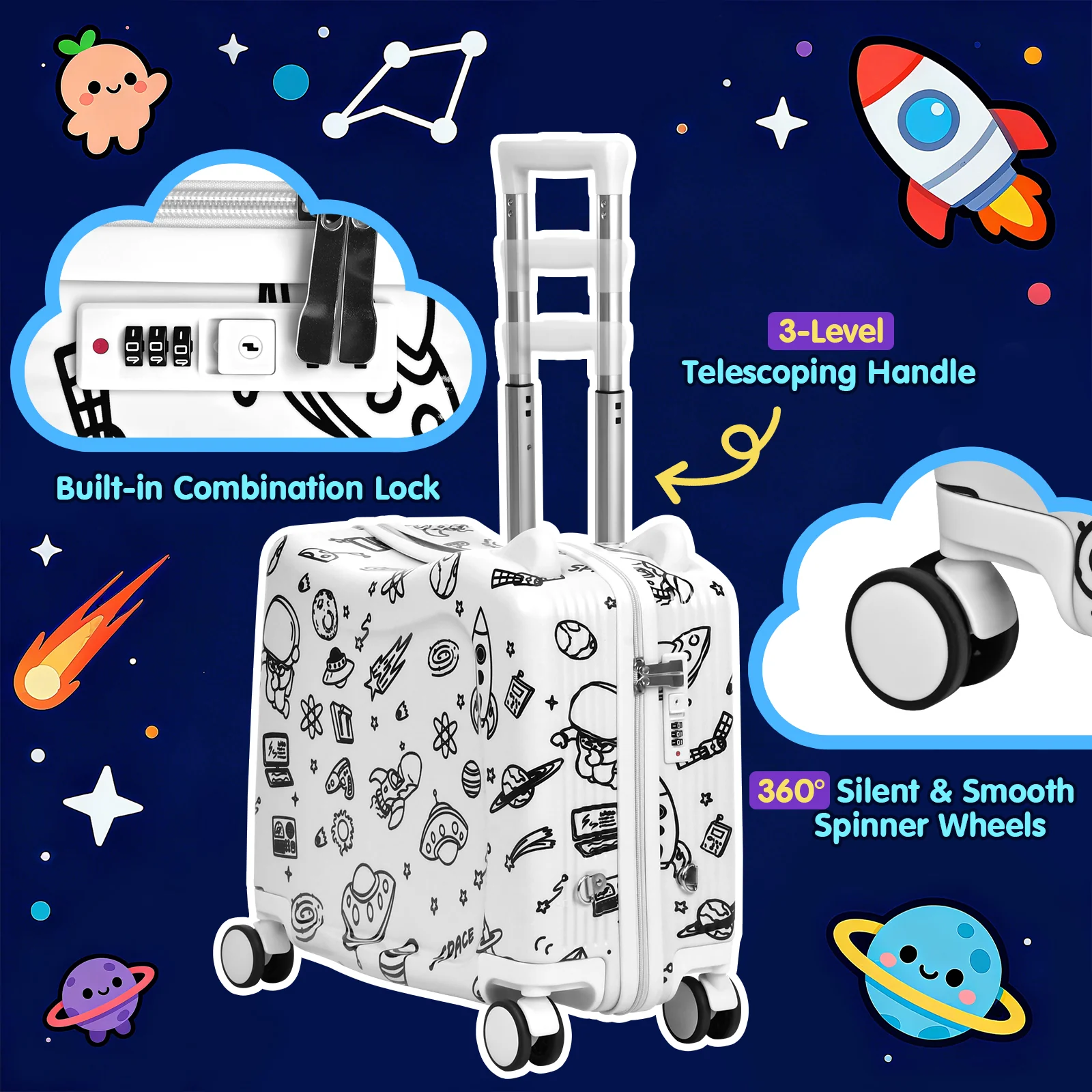 Advwin Kids Ride-On Suitcase DIY Coloring Design - Image 2