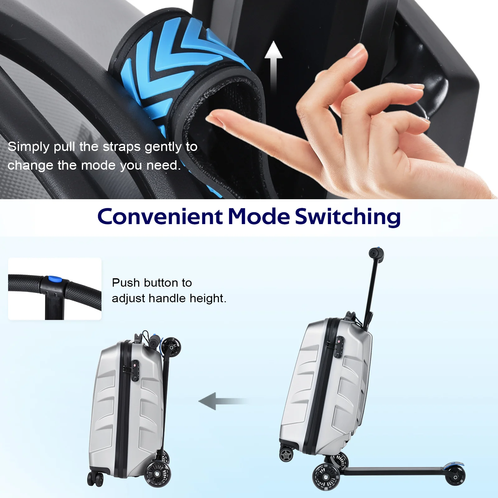 Advwin Scooter Suitcase with LED Light Wheels - Image 2