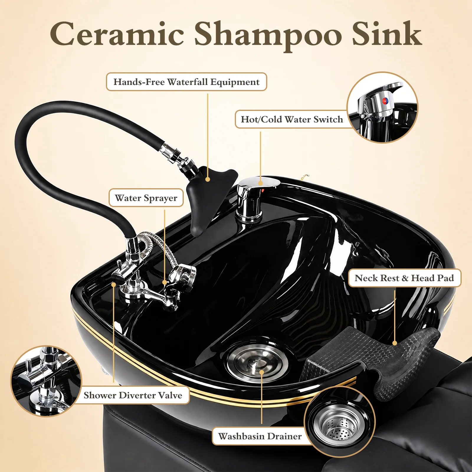 Advwin Hair Washing Station Barber Backwash Unit - Image 2