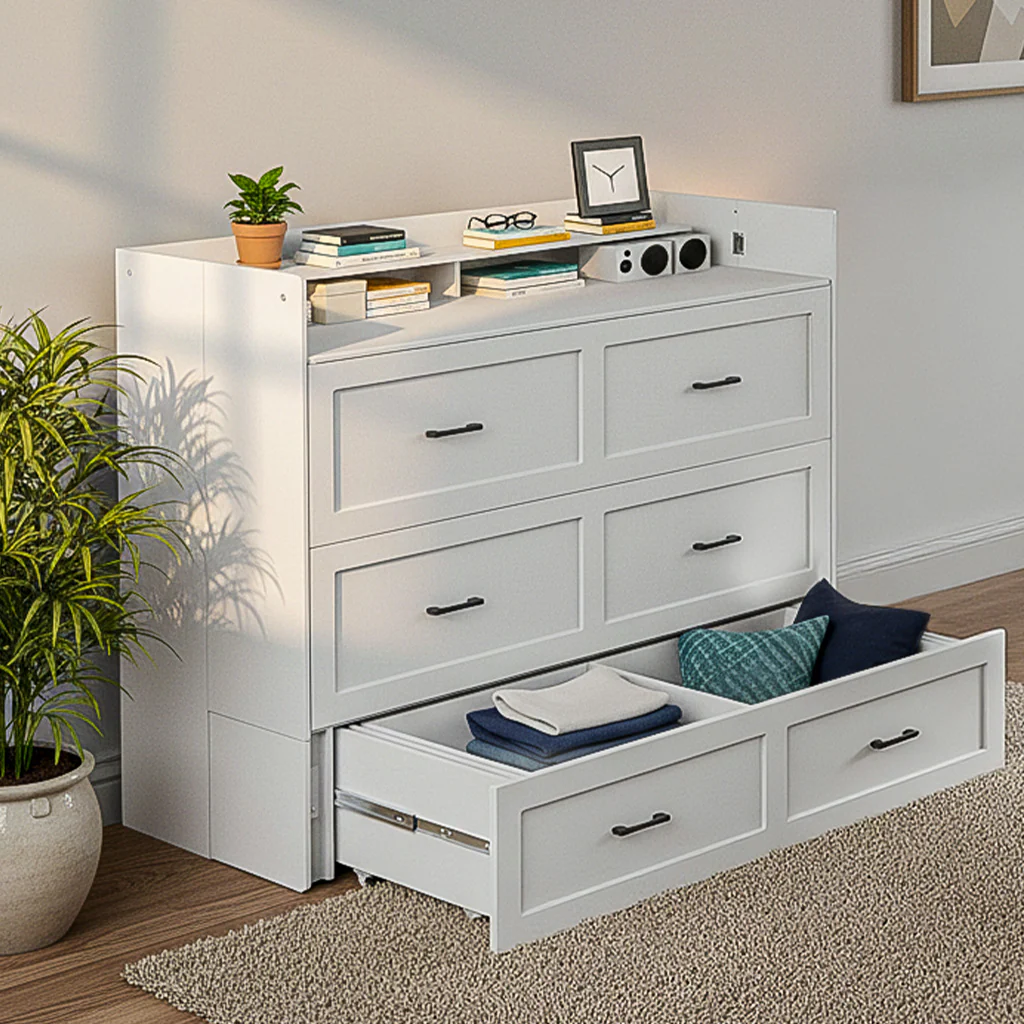 Advwin Murphy Bed with Storage & Charging Station - Image 2