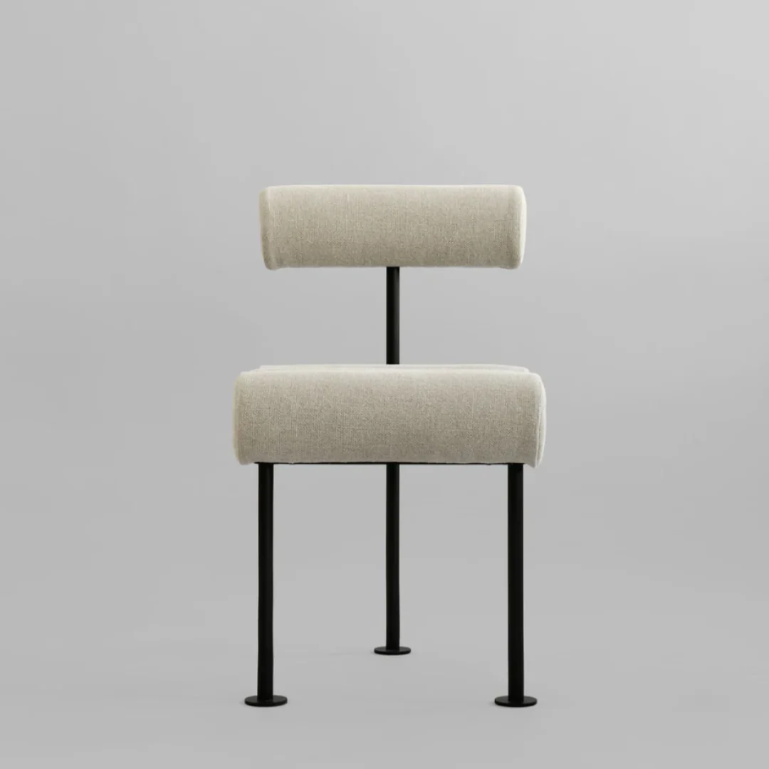 HIRO DINING CHAIR – BLACK FRAME, SAND | 5.00