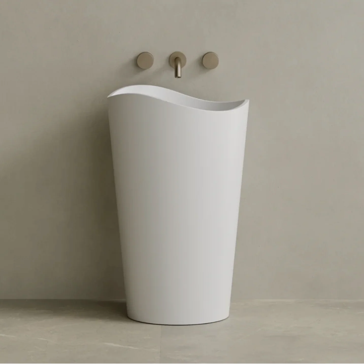 ELEMENTO BATH | 23" x 36" SOLID SURFACE PEDESTAL SINK | $1,464.10 - $1,540.90 - Image 1