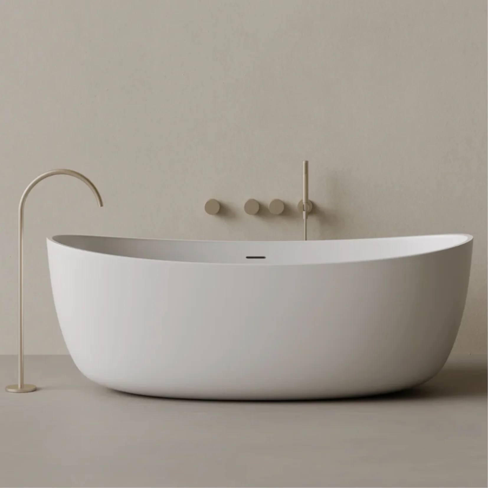 ELEMENTO BATH | 70" x 33" OVAL SOLID SURFACE STONE RESIN BATHTUB | $4,471.81 - $4,849.00 - Image 1