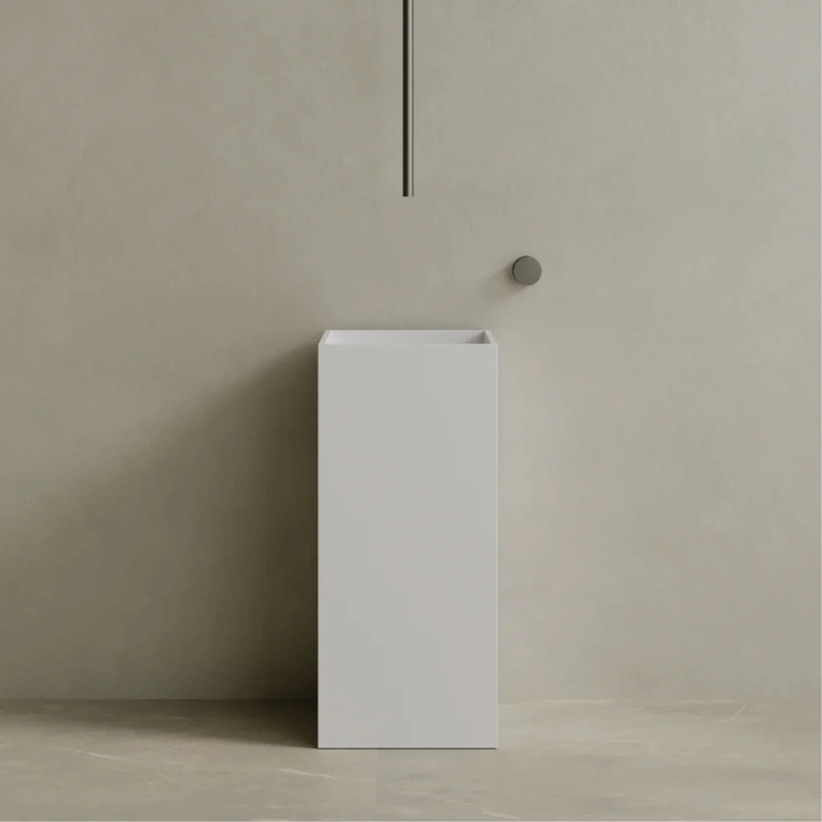 ELEMENTO BATH | 16” x 35” SQUARE SOLID SURFACE STON RESIN PEDESTAL SINK | ,511.80 – ,609.90