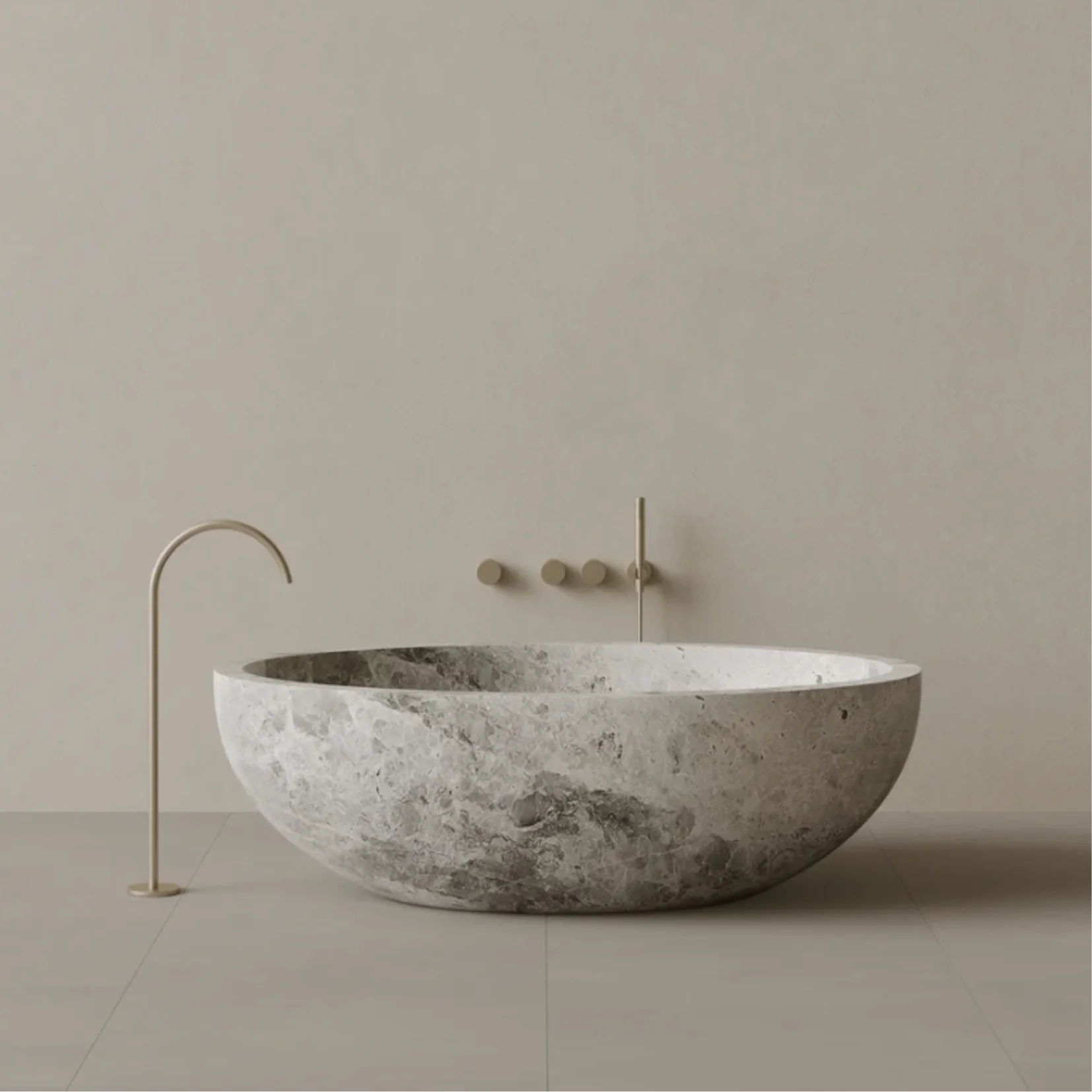 ELEMENTO BATH | 69″ x 45″ HANDCRAFTED OVAL STONE BATHTUB | ,808.00 – ,898.00
