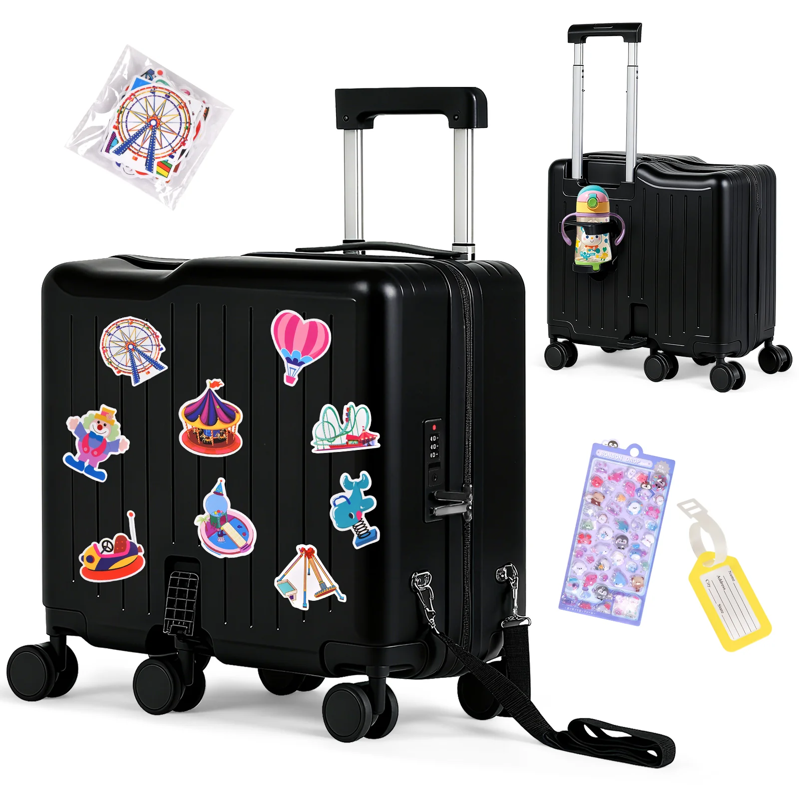 Advwin 20″ Kids Ride-On Suitcase with 6 Wheels