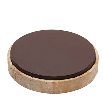 GIOBAGNARA | GIZA LEATHER & MARBLE ROUND BOX #5 | $855.00 - Image 1