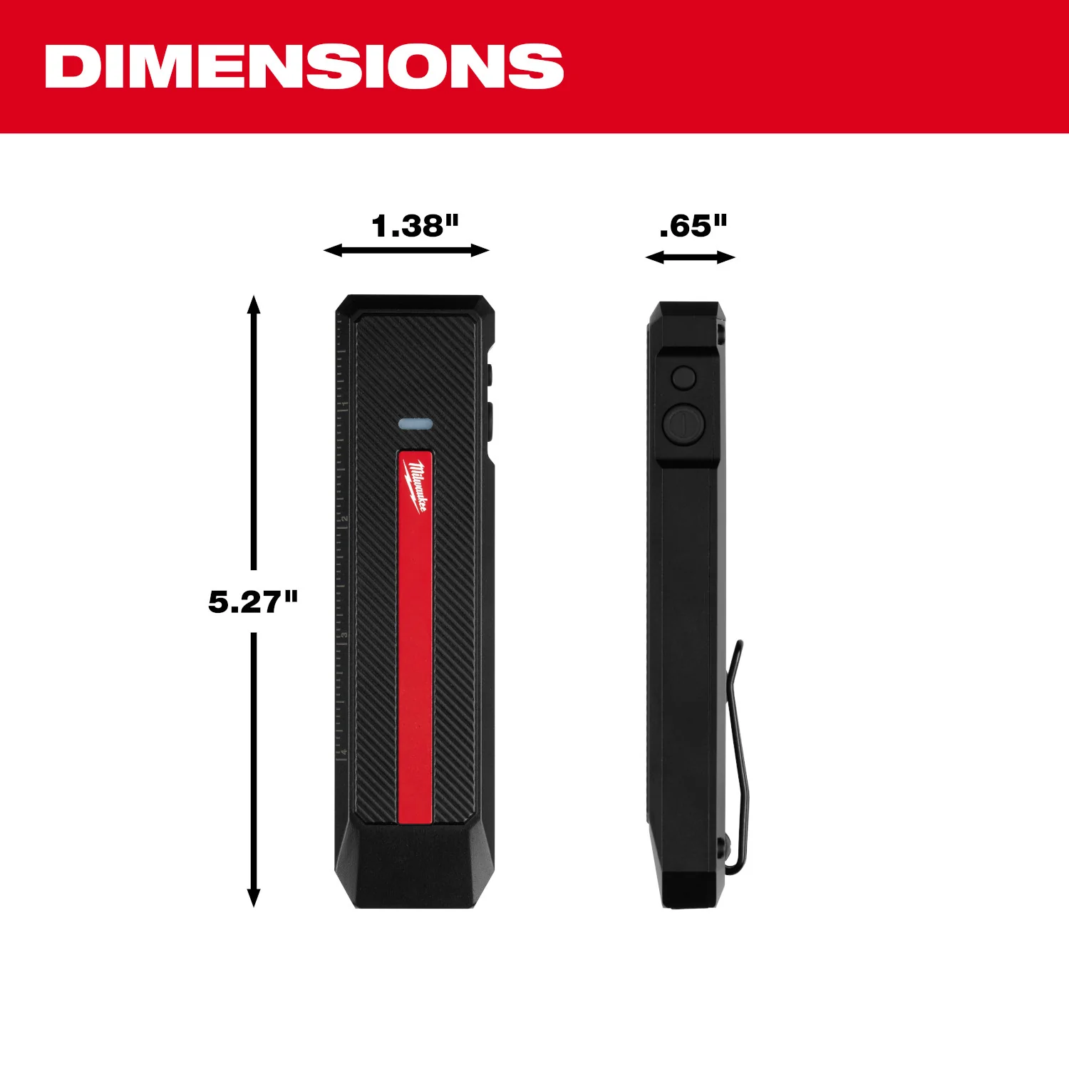Milwaukee 2016R Milwaukee Rechargeable 1300-Lumen Flat Flashlight w/ Green Laser - Image 3